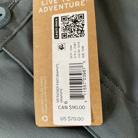 Eddie Bauer Rainer pants NWT Size 6 graphite straight leg mid rise - Picture 3 of 7